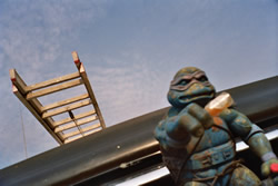 Mold fighting ninja turtle with Tabasco bottle strapped to the grill of a HandsOn truck - Click for a larger image Mold fighting ninja turtle with Tabasco bottle strapped to the grill of a HandsOn truck - Click for a larger image