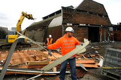 The Holly Street location being deconstructed - Click for a larger image The Holly Street location being deconstructed - Click for a larger image